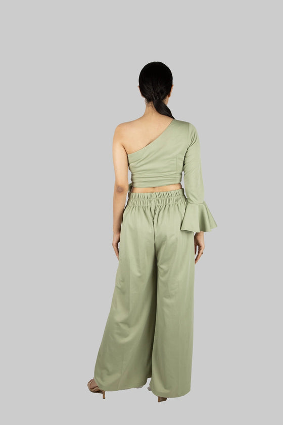 Pista Green One Shoulder Co-Ord Set