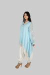 Sky Blue & Pearl White Pakistani Kurta Set